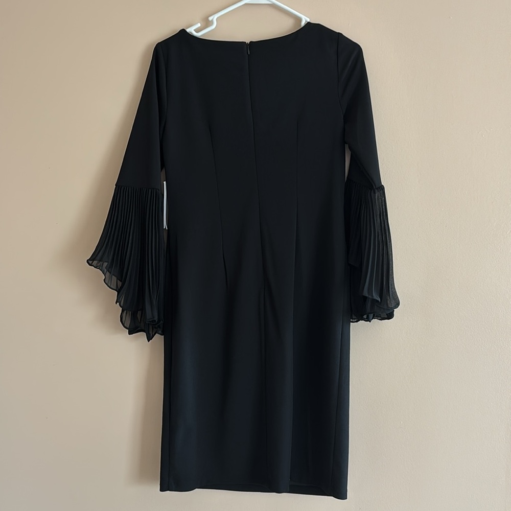 Shelby & Palmer Black Ruffled Bell Sleeve Sheath Dress - Picture 8 of 11